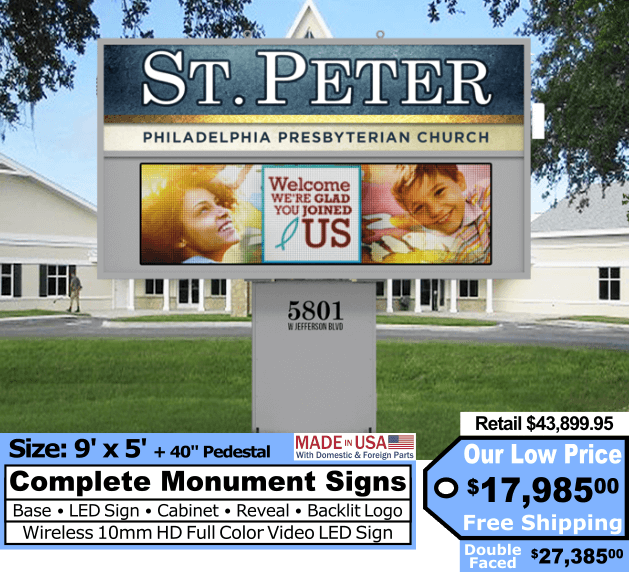 9x5 Monument LED Sign